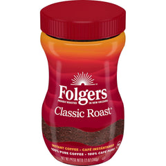 Folgers Classic Roast Instant Coffee, 12 Ounces (Pack of 6)