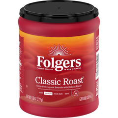 Folgers Classic Roast Medium Roast Ground Coffee, 9.6 Ounce (Pack of 2)
