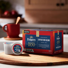 Folgers 1850 Expedition Blend Medium Roast Coffee, 60 Keurig K-Cup Pods (Pack of 2)