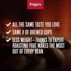 Folgers Classic Roast Medium Roast Ground Coffee, 19.2 Ounces (Pack of 6)